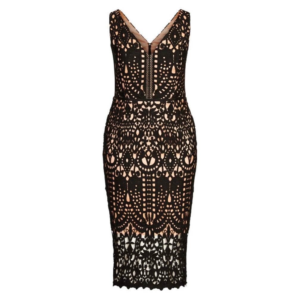 City Chic Black Lace Midi Dress - Picture 4 of 8